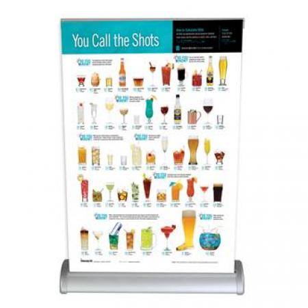 Our new retractable “You Call The Shots” tabletop banner is for alcohol abuse prevention programs.